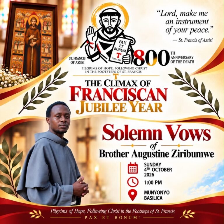 Munyonyo Marks Climax of Franciscan Jubilee Year as Br Augustine Ziribumwe Makes Solemn Vows